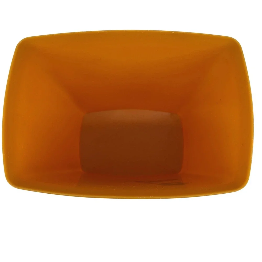 Vintage Mustard Yellow Floral Plastic Wastebasket Retro 70s Trash Can 12.5 in